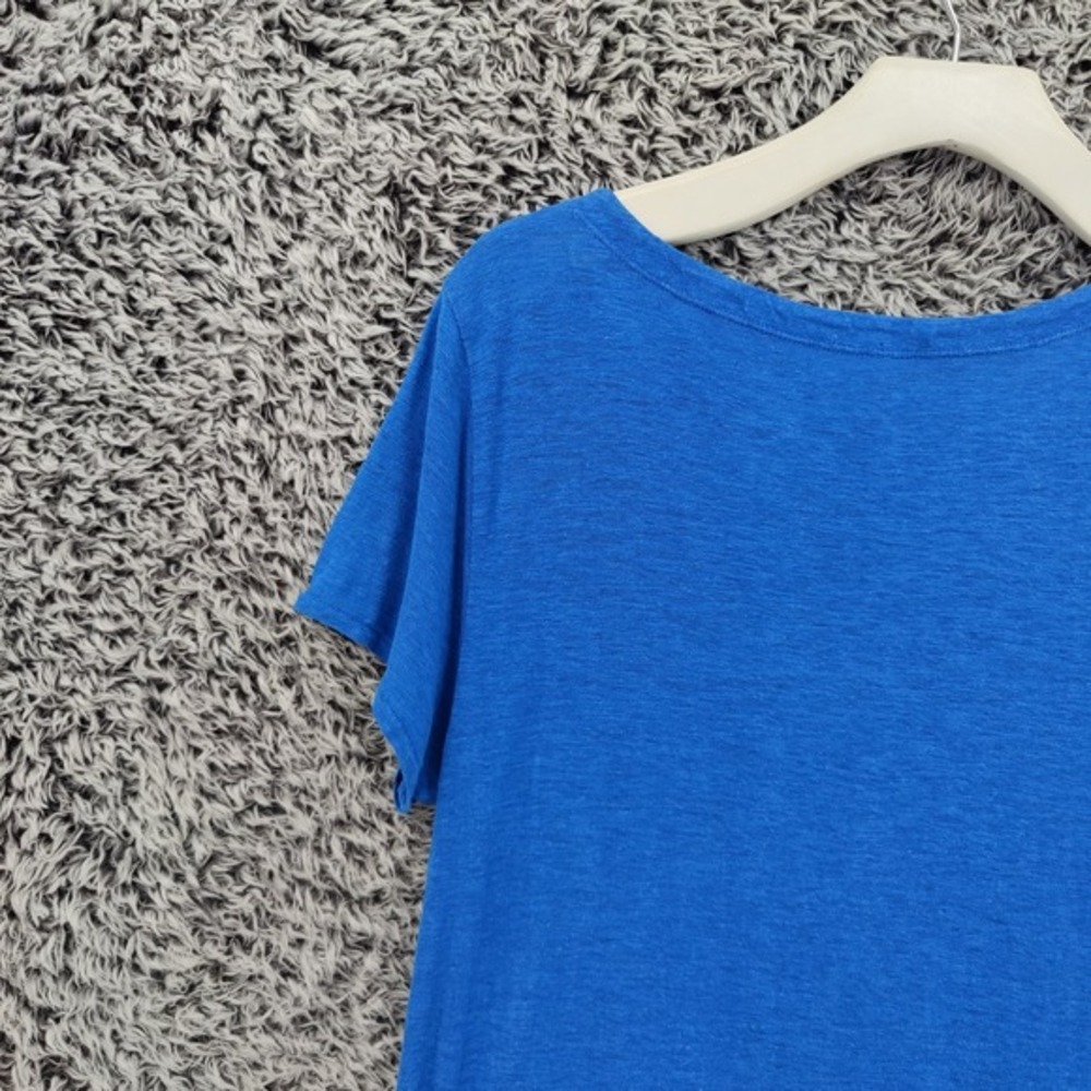 Eileen Fisher Womens Coastal Minimalist Hemp Cotton Dress M Blue Asymmetric Hem - Picture 16 of 16